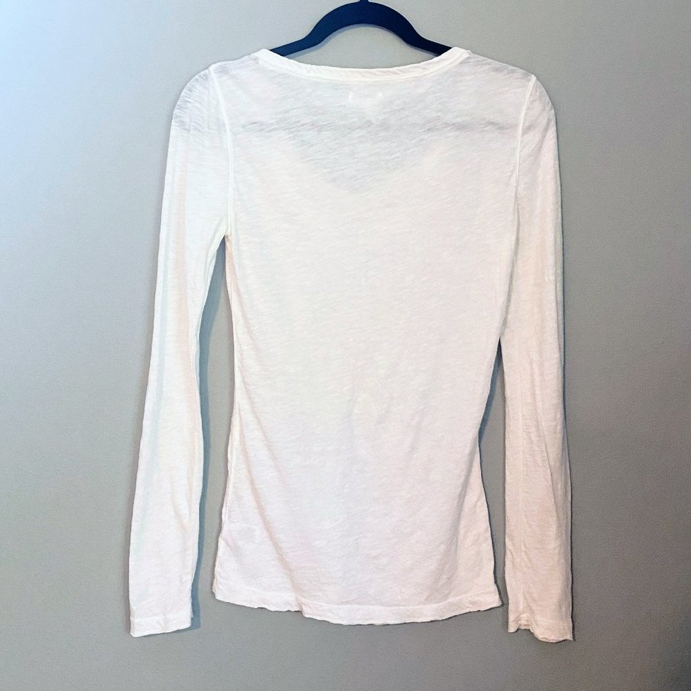 Y2K Vintage Aeropostale Lace Long Sleeve Top M White Boho Baby Tee 2000s - Picture 3 of 3